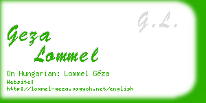 geza lommel business card